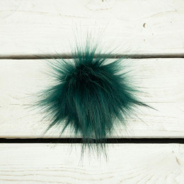 Eco fur pompom 6 cm - smaragd