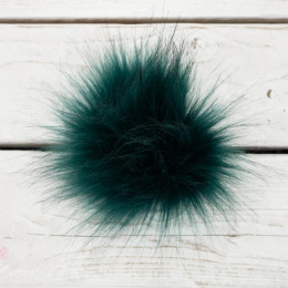 Eco fur pompom 9cm - smaragd