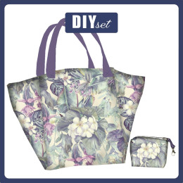 XL bag with in-bag pouch 2 in 1 - PURPLE FLORAL - sewing set