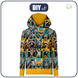 HYDROPHOBIC HOODIE UNISEX - RETRO COMICS PAT.11 - sewing set