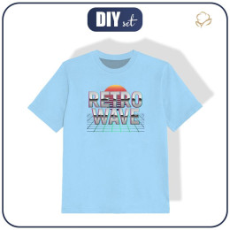 KID’S T-SHIRT - RETRO WAVE / light blue  - single jersey 