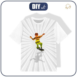 CHILDREN'S SPORTS T-SHIRT - SKATER pat. 2 - single jersey (128/134)