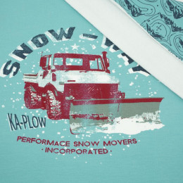 SNOW-WAY / aqua - Panoramic panel looped brushed knit with elastane PDE250