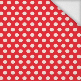 WHITE DOTS / red - looped knit 