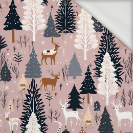 Pink Vintage Christmas wz. 4 - looped knit fabric