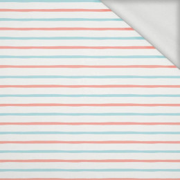 PINK - MINT STRIPES (PASTEL SKY)  - looped knit fabric