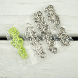 Press Fasteners 9mm - 20 pieces - lime