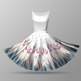 FLOWERS (pattern no. 4) / white - circle skirt panel 