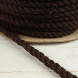 Twisted cotton cord 8 mm - brown