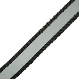 Webbing tape with reflective strip 20mm black