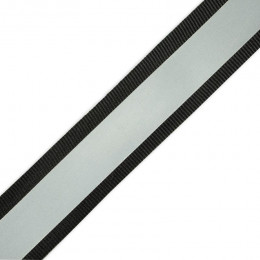 Webbing tape with reflective strip 25mm black
