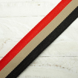Side stripes 23 mm - black, beige, red