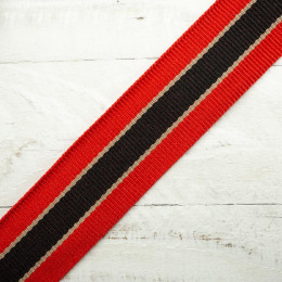 Side stripes 23 mm - red, beige, black, beige, red