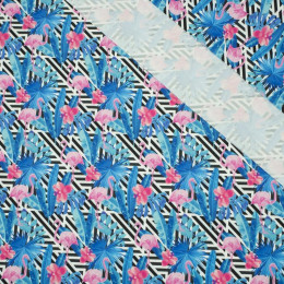 TROPICAL FLAMINGOS - quick-drying woven fabric
