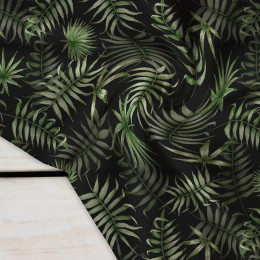 TROPICAL LEAVES pat. 3 / black (JUNGLE) - Crepe