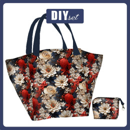 XL bag with in-bag pouch 2 in 1 - VIBRANT FLOWERS - sewing set