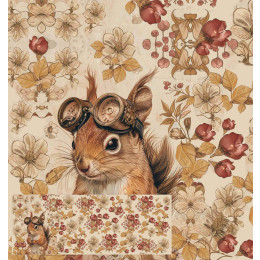 SQUIRREL STEAMPUNK FOREST - PANORAMIC PANEL 60cm