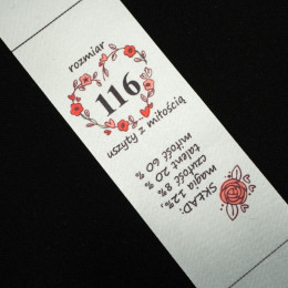 Girlish care tag - size 116 - 4 pcs set