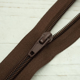 Coil zipper 25cm Open-end - brown