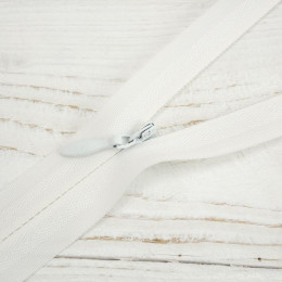 Invisible coil zipper closed-end 60cm - white