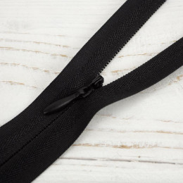 Invisible coil zipper closed-end 60cm - black