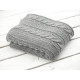 BLANKET (BRAID) L / grey - knitted panel