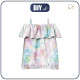 Bardot neckline blouse (SARA) - ALCOHOL PASTEL INK wz.1 - sewing set