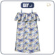 Bardot neckline dress (LILI) - Butterfly & Flowers wz.15 - sewing set