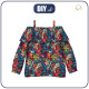 Bardot neckline blouse (VIKI) - COLORFUL LEAVES wz. 5 - sewing set