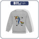 CHILDREN'S (NOE) SWEATSHIRT - DABBING UNICORN / M-01 melange light grey - looped knit fabric 