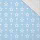 WHITE  STARS (CHAINS) / light blue - single jersey with elastane 