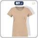 WOMEN’S T-SHIRT - HAZELNUT / beige - single jersey