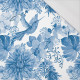 HUMMINGBIRDS AND FLOWERS (CLASSIC BLUE) - single jersey with elastane 