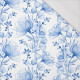 FLOWERS pat. 4 (classic blue) - single jersey with elastane 