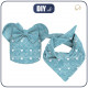 KID'S CAP AND SCARF (MOUSE) - HEARTS AND RHOMBUSES / vinage look jeans (sea blue) - sewing set