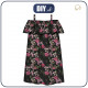 Bardot neckline dress (LILI) - PINK FLOWERS PAT. 2 - sewing set