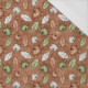 FOREST LEAVES pat. 1 / brown - single jersey with elastane 