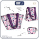 XL bag with in-bag pouch 2 in 1 - BUTTERFLIES PAT. 5 / pink (PURPLE BUTTERFLIES) - sewing set