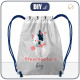 GYM BAG - DOG WITH FLOWER (J'adore Paris) / peach EN / Choice of sizes
