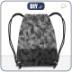 GYM BAG - PIXELS pat. 2 / grey - sewing set