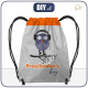 GYM BAG - OWL WITH HEADPHONES / grey EN / Choice of sizes