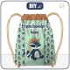 GYM BAG - RACCOONS Pat. 2 / green EN / Choice of sizes