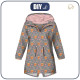 KIDS PARKA (ARIEL) - CATS AND FISH / flowers (CATS WORLD ) / ACID WASH GREY - softshell