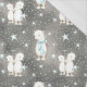 TEDDIES AND STARS / dark grey (MAGICAL CHRISTMAS FOREST) - single jersey with elastane 