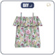 Bardot neckline blouse (SARA) - FLOWERS 3D WZ. 8 - sewing set