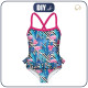 Girl's swimsuit - TROPICAL FLAMINGOS - sewing set
