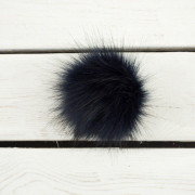 Eco fur pompom 9 cm -  navy