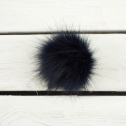 Eco fur pompom 12 cm -  navy