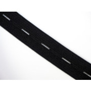 Buttonhole Elastic Tape Webbing - width 20mm BLACK