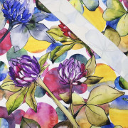 WATERCOLOR CLOVERS - Waterproof woven fabric